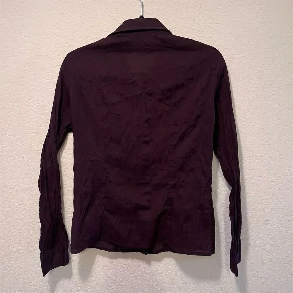 *30off3* New York & Company Women's‎ Red Long Sleeve Button-Up Blouse Size M